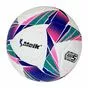 Мяч футбольный №5, белый-фиолетовый-зеленый-розовый - вид 1