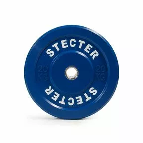 Цветной диск для штанги каучуковый, синий, 20 кг, 51 мм