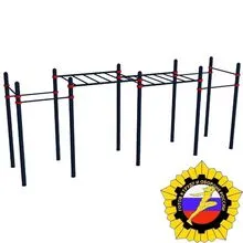 Комплекс с рукоходом классическим двухуровневым и 6 турников (PAW-04)