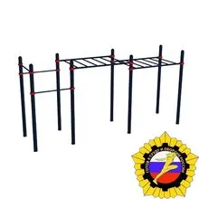 Комплекс с рукоходом классическим двухуровневым и 3 турника (PAW-31)