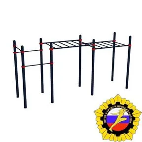 Комплекс с рукоходом классическим двухуровневым и 3 турника (PAW-31)