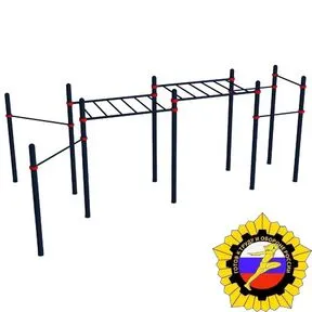 Комплекс с рукоходом классическим двухуровневым и 5 турников (PAW-33)