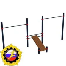 Турники «Maxi» разновысотные с лавочкой для пресса (PAW-36)