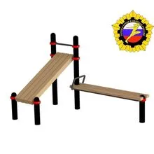 «Лавочка для пресса с наклоном и горизонтальная лавка с упором для ног» (PAW-52)