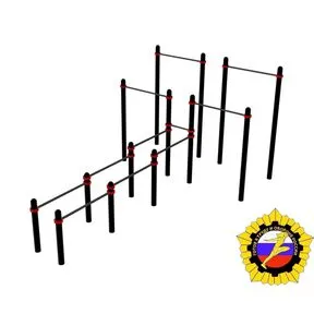 Комплекс из разновысотных турников и дорожки из брусьев (PAW-55)