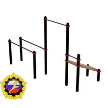 Комплекс из брусьев, турника и наклонной лавки для пресса (PAW-59)