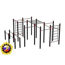 Большой дворовый комплекс из турников, шведских стенок и брусьев (PAW-72)