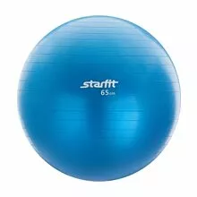 Мяч гимнастический GB-102 с насосом 65 см, антивзрыв, синий и белый