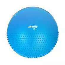 Мяч гимнастический полумассажный GB-201 65 см, антивзрыв, синий и серый