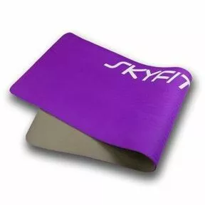 Коврик для фитнеса и йоги 6 мм, TPE - SKYFIT SF-NIK-EM эко, 173х61, фиолетовый с серым
