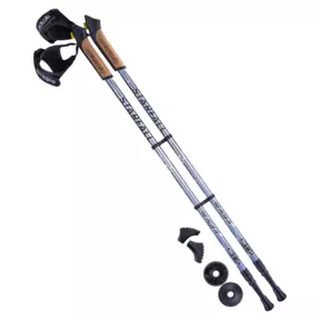 Berger Starfall - палки для скандинавской ходьбы, алюминий, телескопические, 2 секции, высота 77-135 см, серый