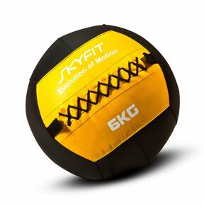 Тренировочный набивной мяч (медбол) мягкий WALL BALL SKYFIT 6 кг, желтый c черным