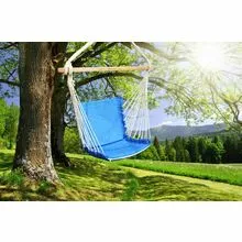 RGK-4 «Синий» - гамак-кресло с подушками, подвесной, ткань льняная