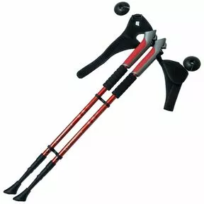 Scandi Red - палки для скандинавской ходьбы, телескопические трехсекционные, размеры 86-135 см (красный) 