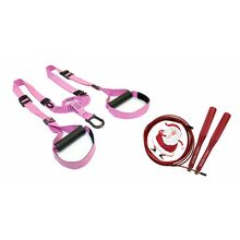 Петли для функционального тренинга Pink Unicorn Original FitTools с розовой скоростной скакалкой в подарок
