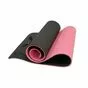 Коврик для фитнеса и йоги, толстый 1 см, двухслойный, TPE - Original FitTools FT-YGM10-TPE-BPNK, 185x61,5 см, черно-розовый - вид 1