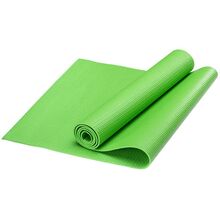 Коврик для фитнеса и йоги 6 мм, ПВХ, 173x61 см, зеленый