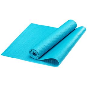 Коврик для фитнеса и йоги 6 мм, ПВХ, 173x61 см, голубой