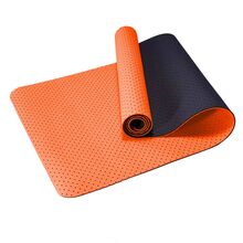 Коврик для фитнеса и йоги 6 мм, ТПЭ - TPE-2T-1, 183х61 см, оранжево-черный