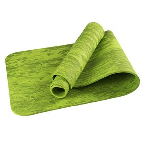 Коврик для фитнеса и йоги толщина 6 мм, TPE - TPEM6-103, 183х61 см, зеленый гранит