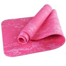 Коврик для фитнеса и йоги толщина 6 мм, TPE - TPEM6-105, 183х61 см, розовый гранит
