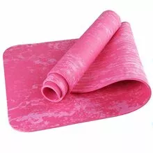 SunoFit - Коврик для фитнеса и йоги толщина 6 мм, TPE, 183х61 см, розовый гранит