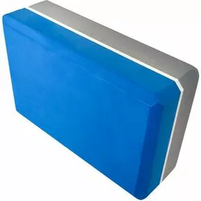 Йога блок полумягкий 2-х цветный E29313-3, 223 х 150 х 76 мм, из вспененного ЭВА, синий-серый