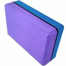 Йога блок полумягкий 2-х цветный E29313-5, 223 х 150 х 76 мм, из вспененного ЭВА, фиолетовый-синий