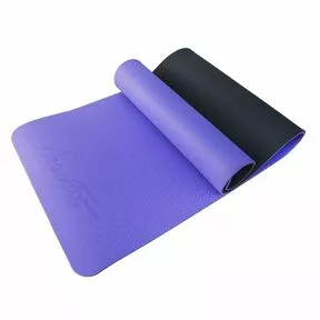 Коврик для фитнеса и йоги 10 мм, TPE - Aerofit AFTPE10, 183 х 61 см, фиолетовый/темно-серый