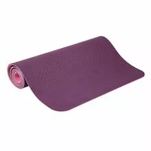 Коврик для йоги и фитнеса 6 мм, TPE - PROFI-FIT, 173x61 см, ПРОФ, фиолетовый-розовый
