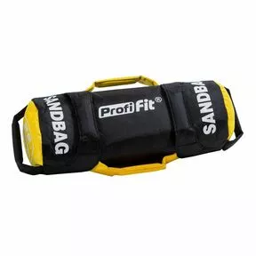 Сэндбэг - мешок с отягощением для тренировок в усиленном чехле PROFI-FIT, 10 кг, черно-желтый