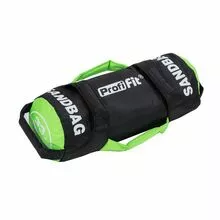 Сэндбэг - мешок с отягощением для тренировок в усиленном чехле PROFI-FIT, 15 кг, черно-зеленый