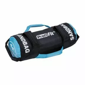 Сэндбэг - мешок с отягощением для тренировок в усиленном чехле PROFI-FIT, 20 кг, черно-голубой