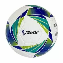 Мяч футбольный №5, белый-синий-зеленый-салатовый