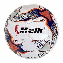 Мяч футбольный №5, белый-оранжевый-синий-серый