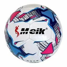 Мяч футбольный №5, белый-синий-голубой-розовый