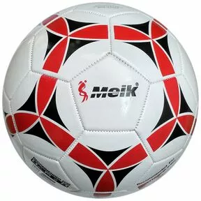 Мяч футбольный Meik-2000 3-слоя PVC 1.6, 320 гр, машинная сшивка, белый-красный-черный