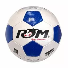 Мяч футбольный R&M-3009 3-слоя, PVC 1.6, 330 гр, машинная сшивка, белый-синий