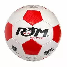 Мяч футбольный R&M-3009 3-слоя, PVC 1.6, 330 гр, машинная сшивка, белый-красный