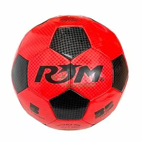 Мяч футбольный R&M-3009 3-слоя, PVC 1.6, 330 гр, машинная сшивка, красный-черный