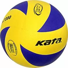 Мяч волейбольный Kata, PU 2.5, 280 гр, клееный, бут.кам, желто-синий