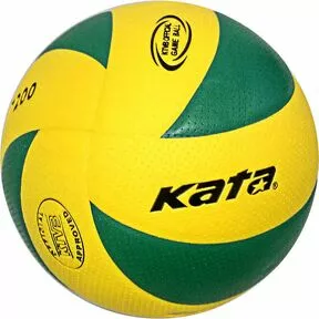 Мяч волейбольный Kata, PU 2.5, 280 гр, клееный, бут.кам, желто-зеленый