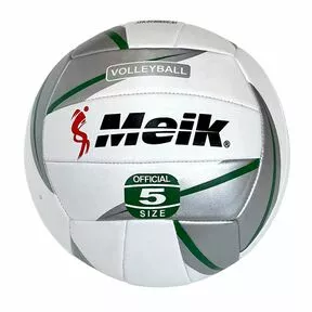 Мяч волейбольный №5, белый-серебро-зеленый