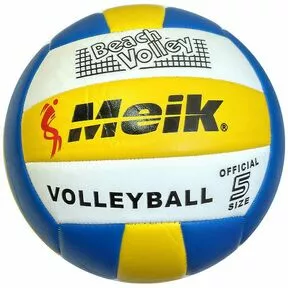 Мяч волейбольный Meik-503 PU 2.5, 285 гр, машинная сшивка, синий-белый-желтый