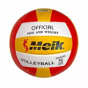 Мяч волейбольный Meik-503 PU 2.5, 285 гр, машинная сшивка, красный-белый-желтый