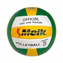 Мяч волейбольный Meik-503 PU 2.5, 285 гр, машинная сшивка, зеленый-белый-желтый
