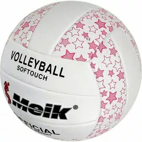 Мяч волейбольный Meik-2898, PU 2.5, 270 гр, машинная сшивка, розовый