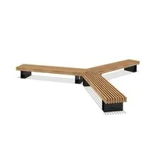 Парковая скамья Монро трёхлучевая