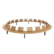 Уличная лавочка Мальта круглая со спинкой