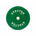 Цветной диск для штанги каучуковый, зеленый, 10 кг, 51 мм